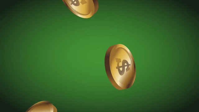 Hand with casino chips over green background High Definition animation colorful scenes