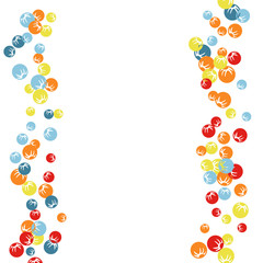 Vector Confetti Background Pattern. Element of design. Colored stylized berries on a black background