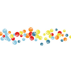 Vector Confetti Background Pattern. Element of design. Colored stylized berries on a black background