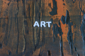 the word art written in white block letters
