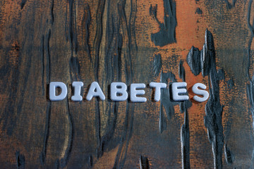the word diabetes written in white block letters