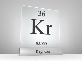 Krypton symbol on modern glass and metal icon