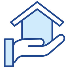 Haus auf Hand Vector Icon Illustration