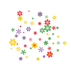 Feminine Floral Pattern with Simple Small Flowers for Greeting Card or Poster. Naive Daisy Flowers in Primitive Style. Vector Background for Spring or Summer Design.