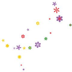 Feminine Floral Pattern with Simple Small Flowers for Greeting Card or Poster. Naive Daisy Flowers in Primitive Style. Vector Background for Spring or Summer Design.