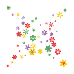 Feminine Floral Pattern with Simple Small Flowers for Greeting Card or Poster. Naive Daisy Flowers in Primitive Style. Vector Background for Spring or Summer Design.