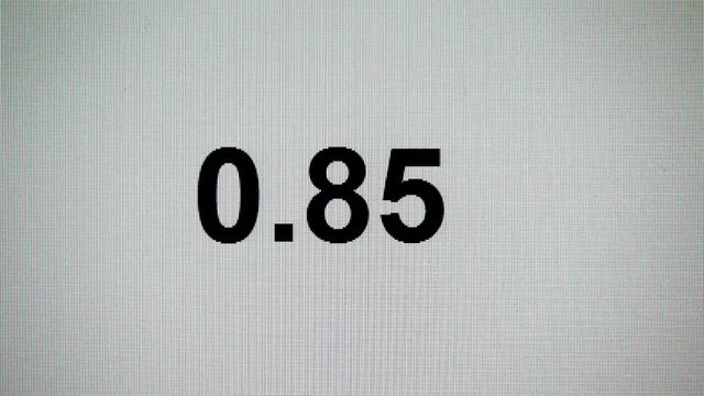 Digital countdown on LCD screen in detail. Black numbers with one decimal place.