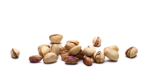 Pistachios isolated on white background