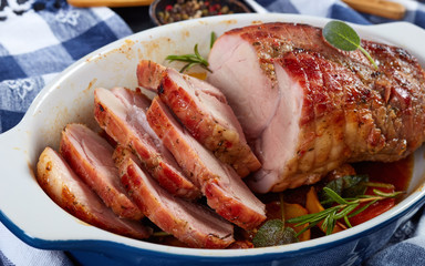 juicy roast piece of pork meat