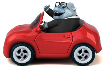 Obraz premium Fun white gorilla - 3D Illustration