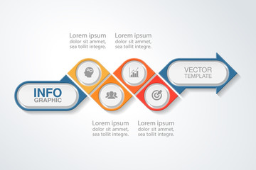 Vector infographic template for diagram, graph, presentation, chart, business concept with 4 options.
