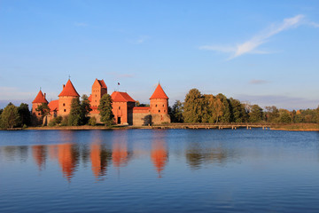 Naklejka na ściany i meble Trakai Castle, lake Galve, Trakai Island Lithuania Europe