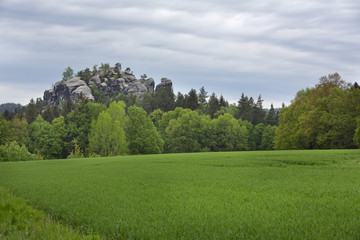 Blick auf die Gamrig Gesteinsformation in der Sächsischen Schweiz, Deutschland