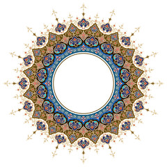 Arabic ornament classic floral round circle moroccoan pattern