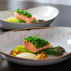 Salmon And asparagus