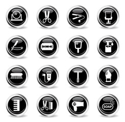 barbershop icon set
