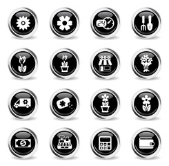 flower shop icon set