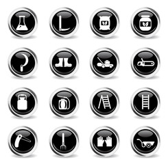 garden tools icon set