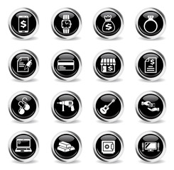 pawn shop icon set