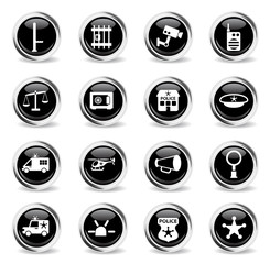 police department icon set