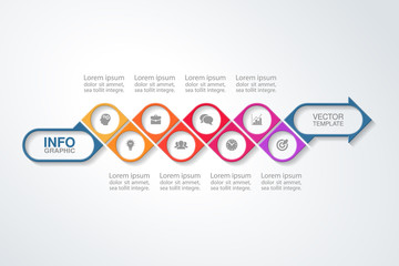Vector infographic template for diagram, graph, presentation, chart, business concept with 8 options.