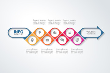 Vector infographic template for diagram, graph, presentation, chart, business concept with 7 options.