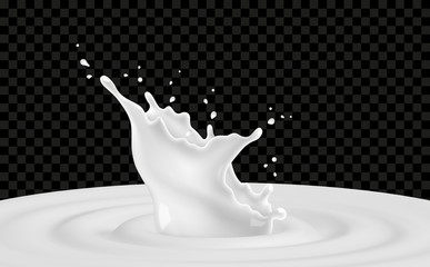 Vector illustration of a dairy splash on transparent background