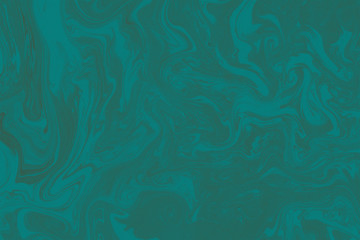 Suminagashi marble texture hand painted with teal ink. Digital paper 1277 performed in traditional japanese suminagashi floating ink technique. Curious liquid abstract background.