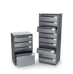 lockers for storing documents. 3D illustration