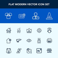 Modern, simple vector icon set with war, target, king, apartment, personal, people, gun, white, crown, success, fashion, military, customer, body, human, queen, step, medicine, progress, shirt icons