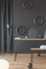 Black room interior