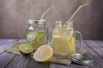 fruits, vitamins, natural, fresh products, oranges, KIWI, summer juice, lime, mint, drink, lemonade