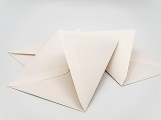 Three envelope on white background