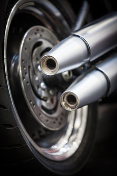 Vintage motorcycle exhaust pipe