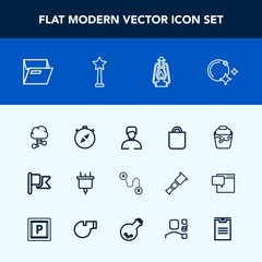 Modern, simple vector icon set with clean, cloud, power, plug, national, blank, bucket, destination, moon, communication, gift, internet, present, file, boy, sky, electric, male, position, man icons
