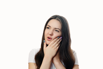 young woman has a toothache