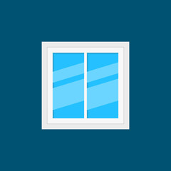 Plastic window flat vector icon or design element