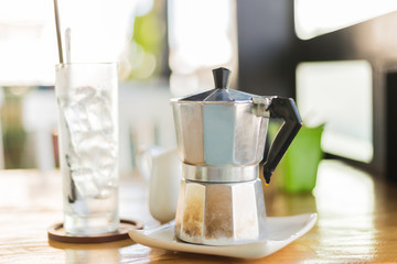 Close up of Coffee dripping in vietnamese style