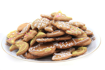 christmas cookies and gingerbread isolated