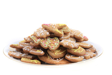 christmas cookies and gingerbread isolated