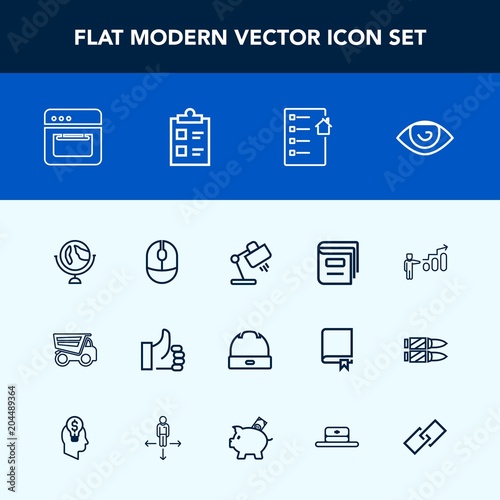 Modern Simple Vector Icon Set With Estate Map Human