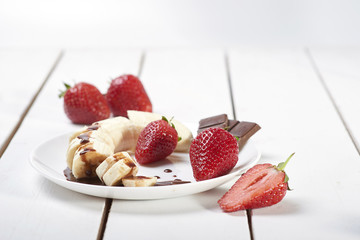 fruits, vitamins, natural, fresh foods, strawberry, dessert, chocolate, summer, harvest