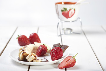 fruits, vitamins, natural, fresh foods, strawberry, dessert, chocolate, summer, harvest