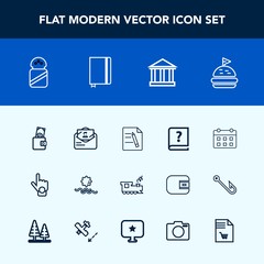 Modern, simple vector icon set with day, greek, file, salt, travel, sunrise, gesture, pen, bread, transportation, old, spice, document, morning, landscape, book, hand, sandwich, mail, white, sun icons