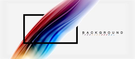 Blurred fluid colors background, abstract waves lines, vector illustration