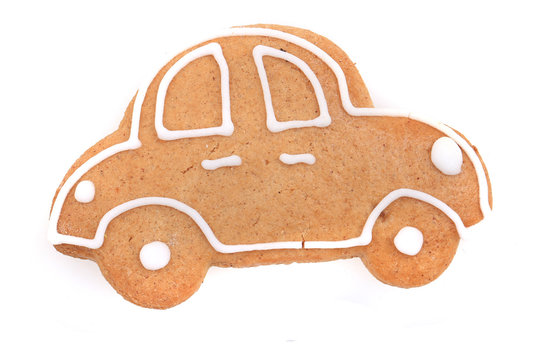 car christmas gingerbread isolated