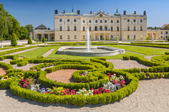 Gardens of the palace Branicki, the historic complex is a popular place for locals, Bialystok, Poland.