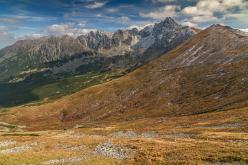 Fototapeta na wymiar View from Kasprowy Wierch in High Tatra Mountains, Poland.