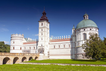 Fototapeta na wymiar Renaissance castle in Krasiczyn in southeastern of Poland.
