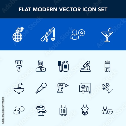 Modern Simple Vector Icon Set With Sound Glass Safety